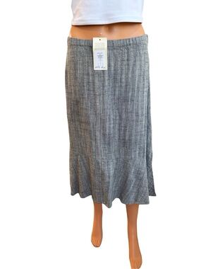 Kleen Boho linen/cotton blend Midi Skirt in Gray